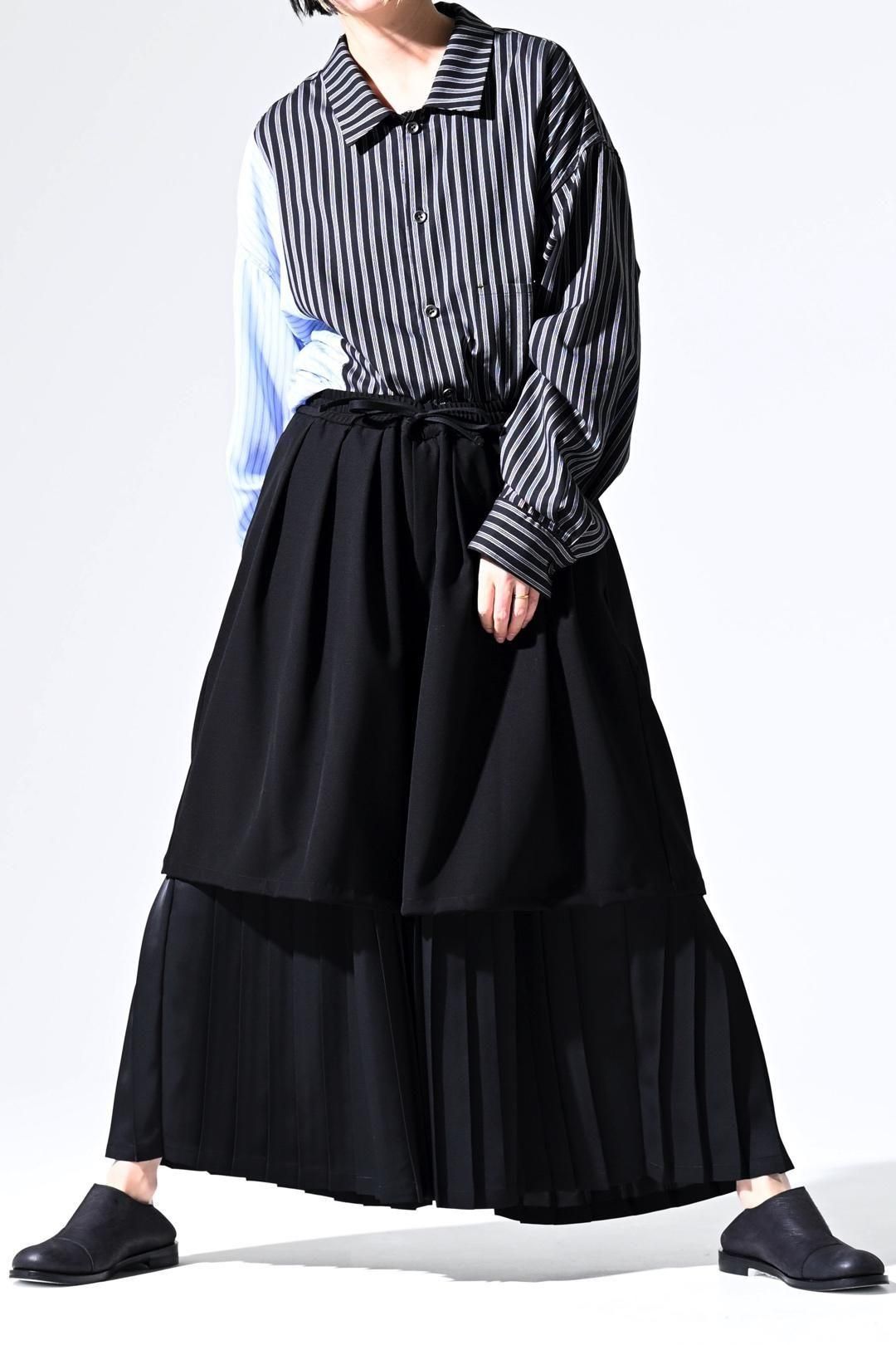 Pleats Layered Tier Pants