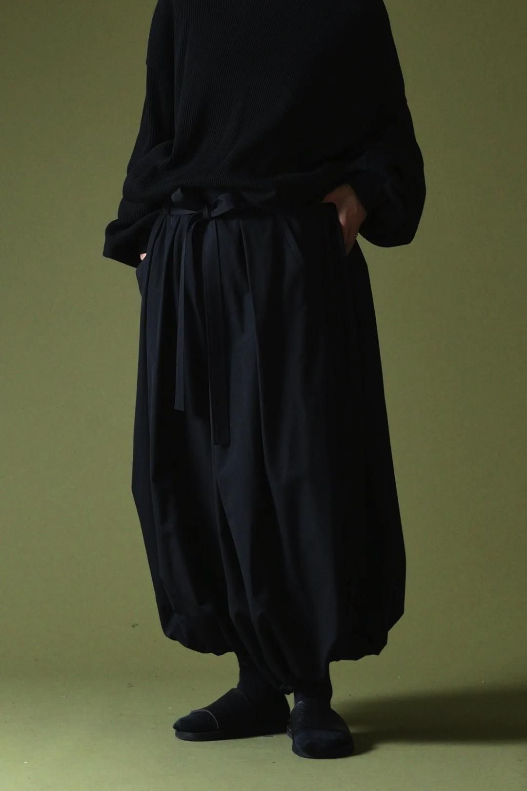 Wool Gabardine KIMONO Balloon Pants