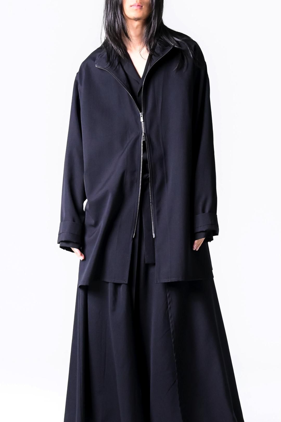 Wool Gabardine Zip Stand Shirt Jacket