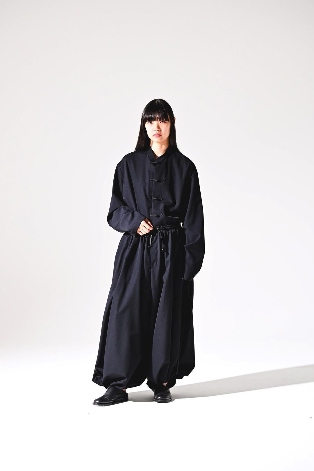 Wool Gabardine 袴 Balloon Pants black