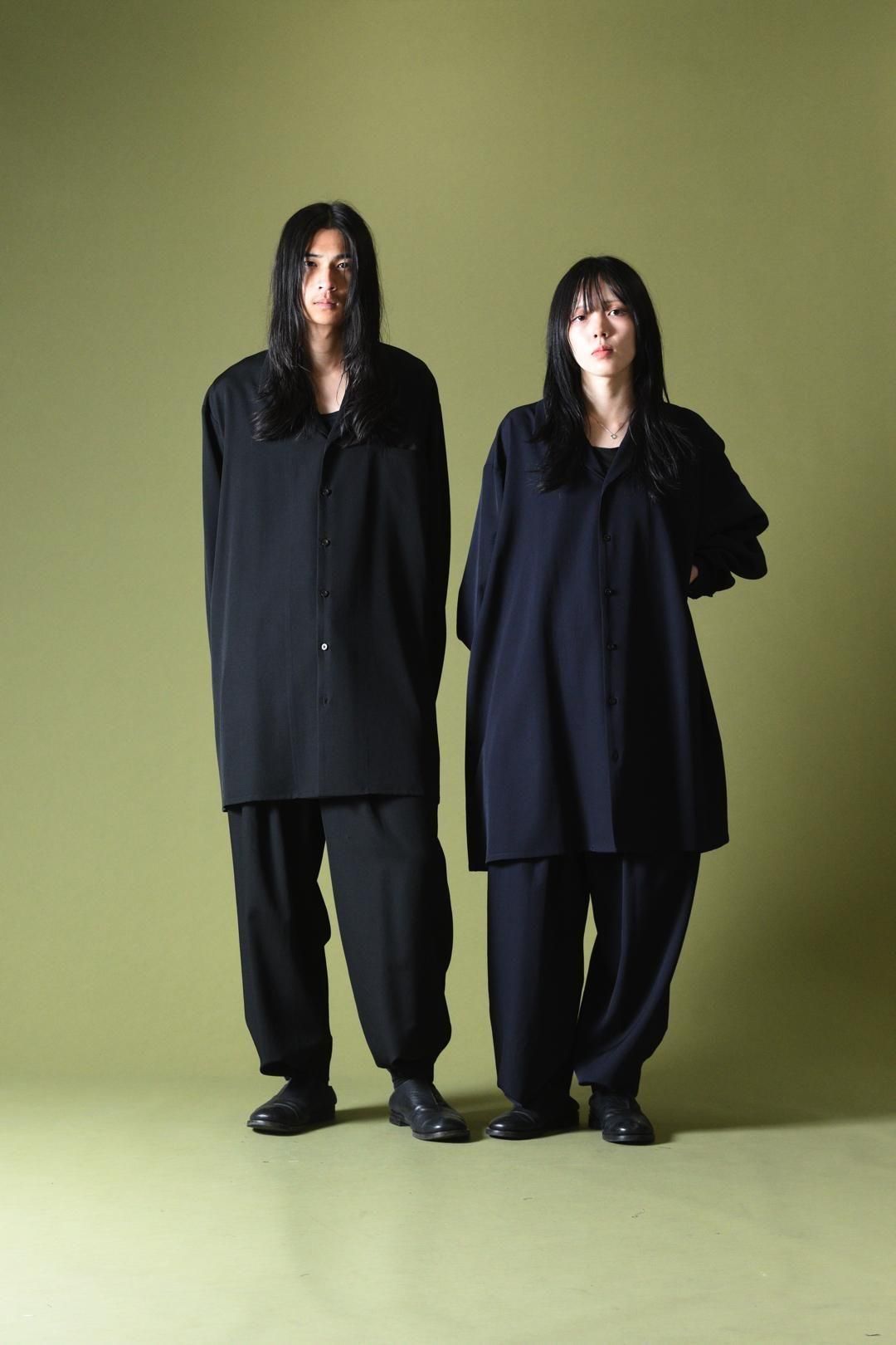 Wool Gabardine Drape Oversized 開襟 Shirt