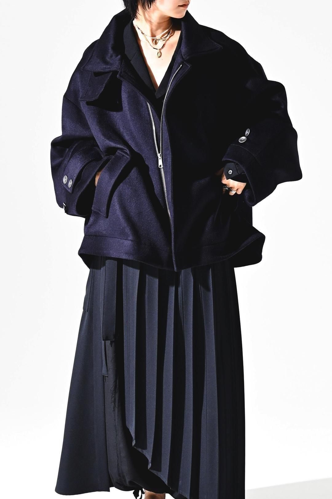 Wool Beaver High-Neck Blouson