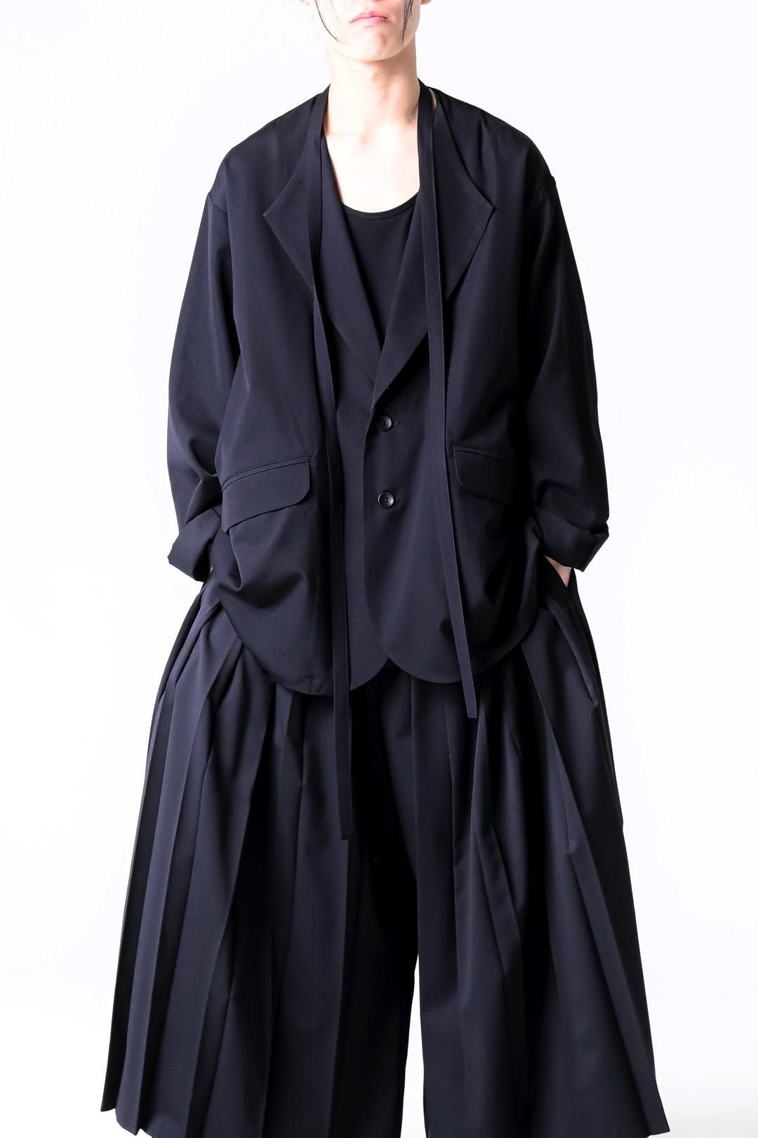 Wool Gabardine Fallen Collar Jacket