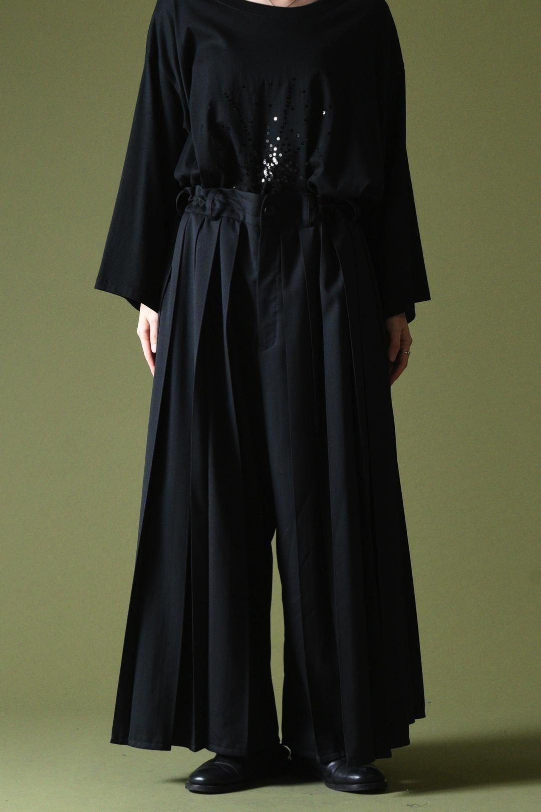 Wool Gabardine Wide Pleats 袴 Pants