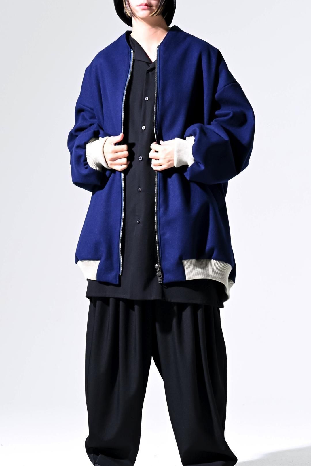 Super100's "尾州" Melton Oversized Zip Blouson