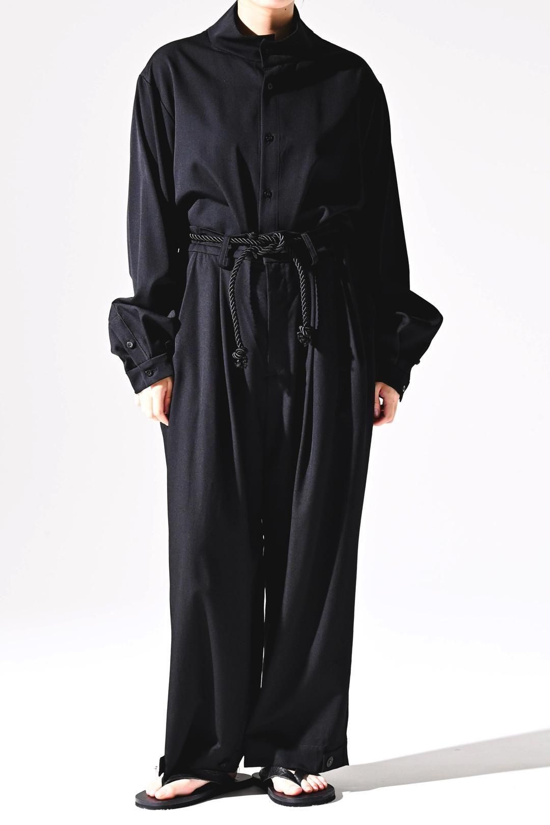 Wool Gabardine 帯締 Wide Slacks