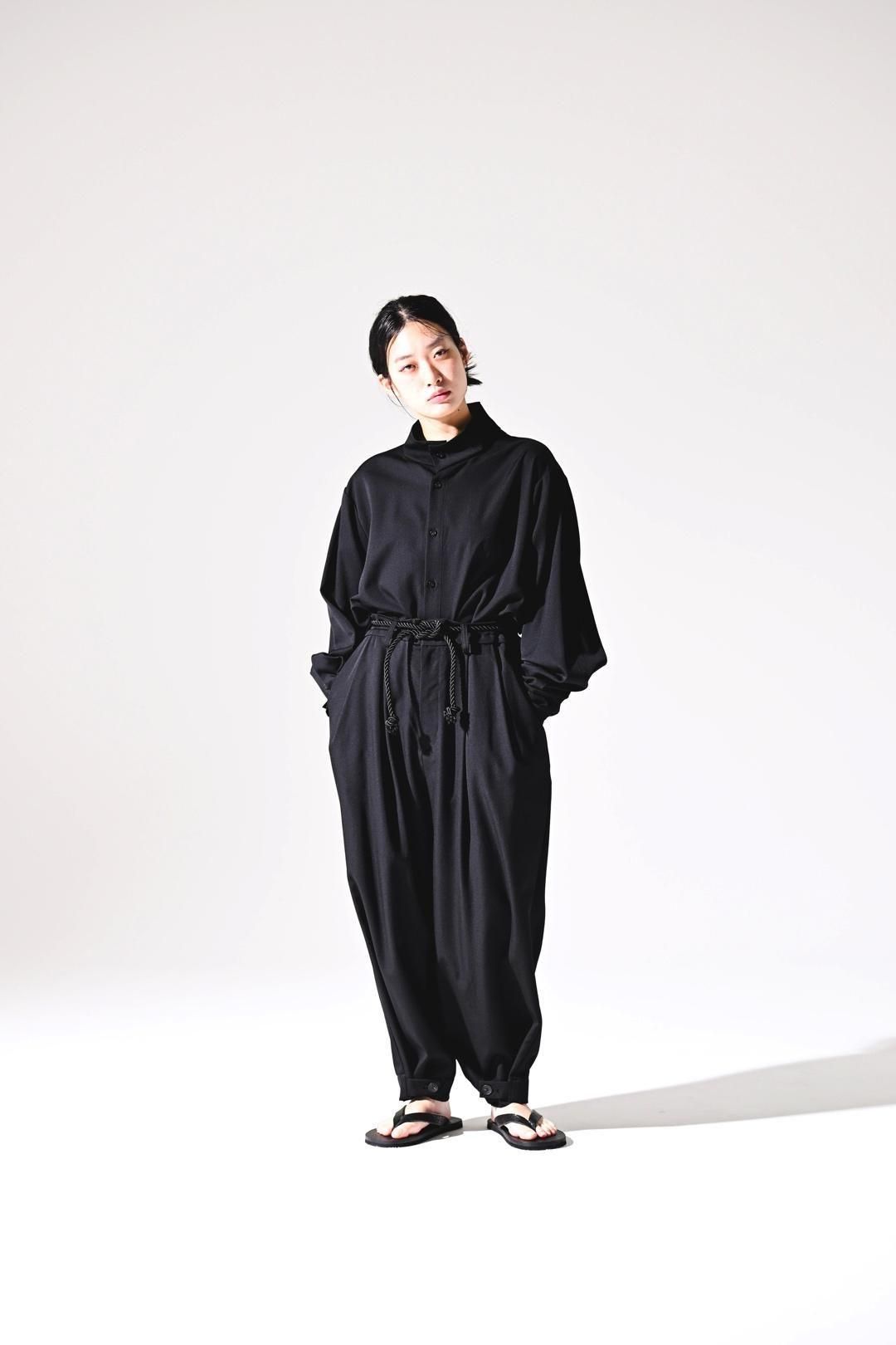 Wool Gabardine 帯締 Wide Slacks