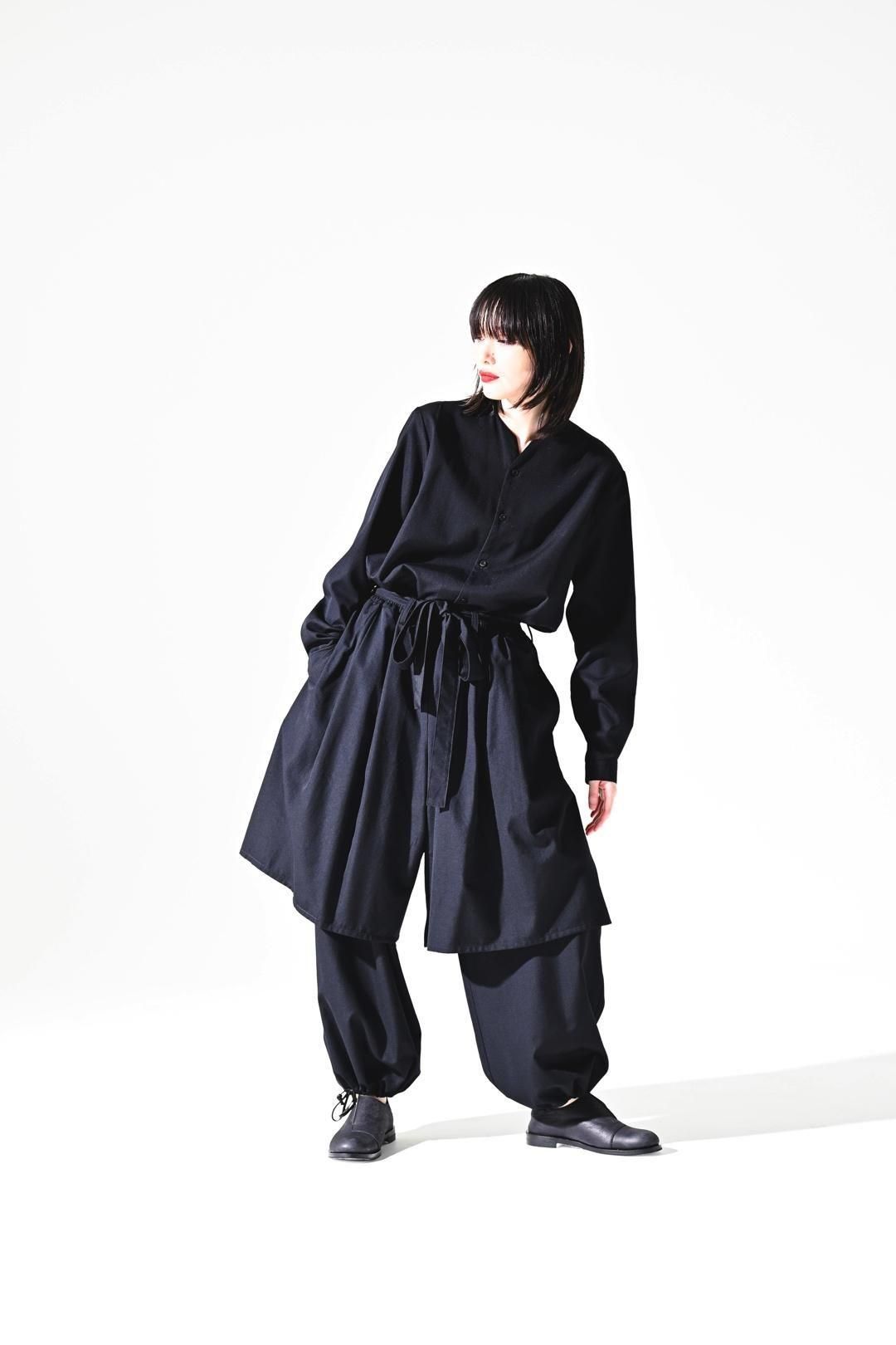 Wool Gabardine Double Layered Pants