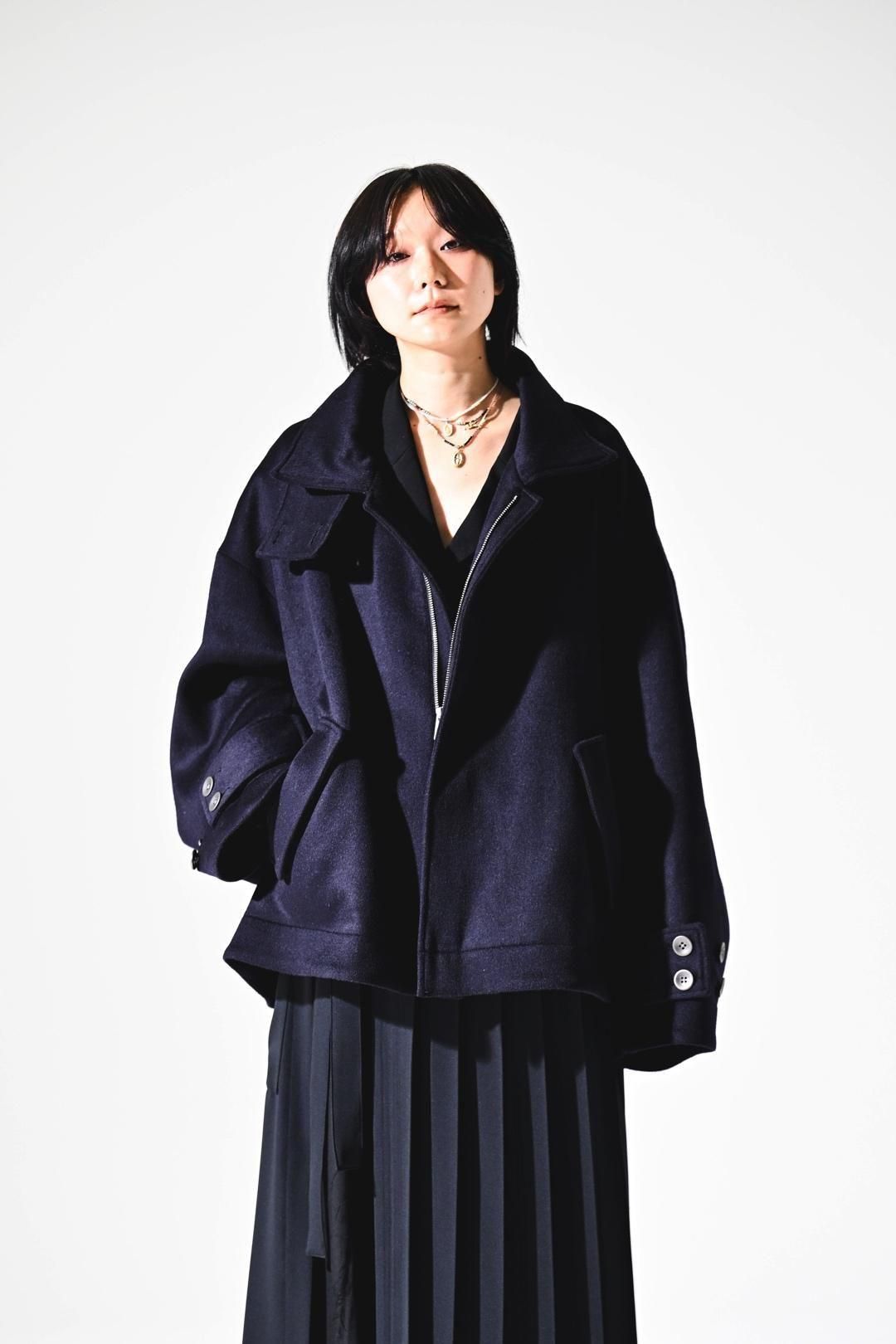 Wool Beaver High-Neck Blouson