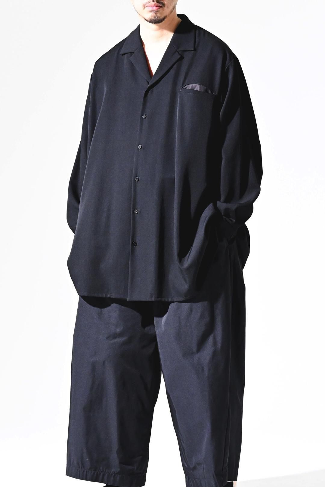 Wool Gabardine Drape Oversized 開襟 Shirt