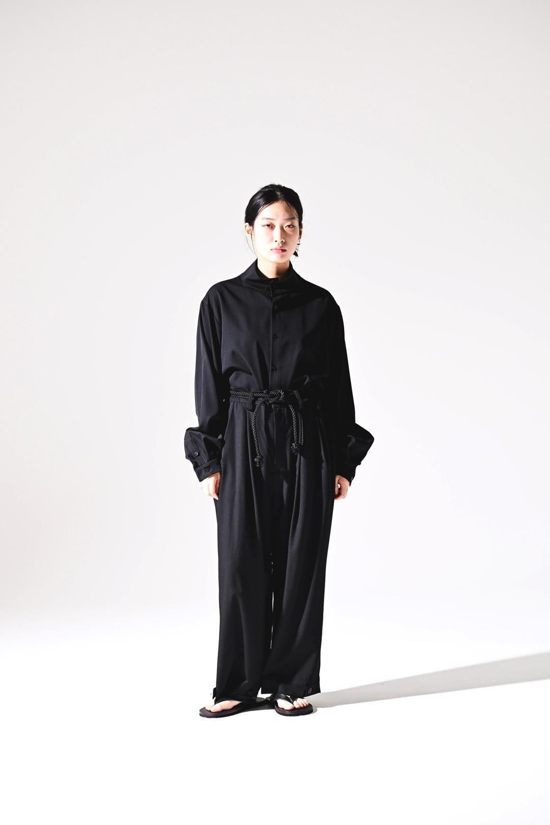 Wool Gabardine 帯締 Wide Slacks