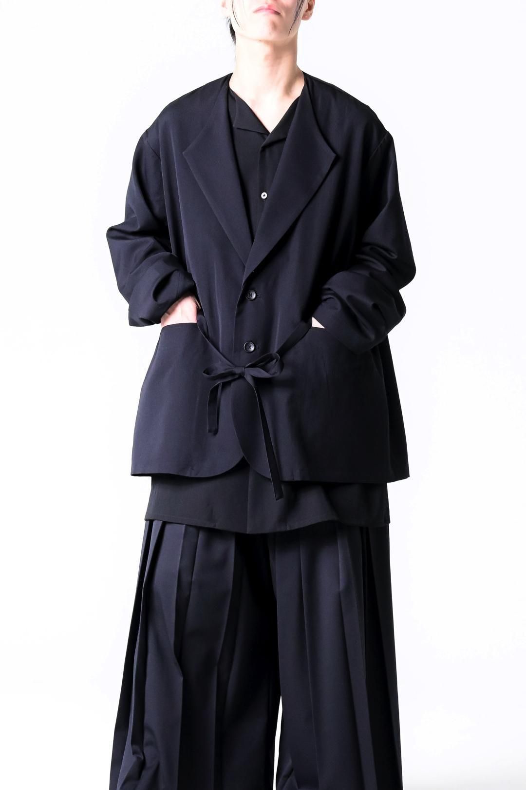 Wool Gabardine Fallen Collar Jacket