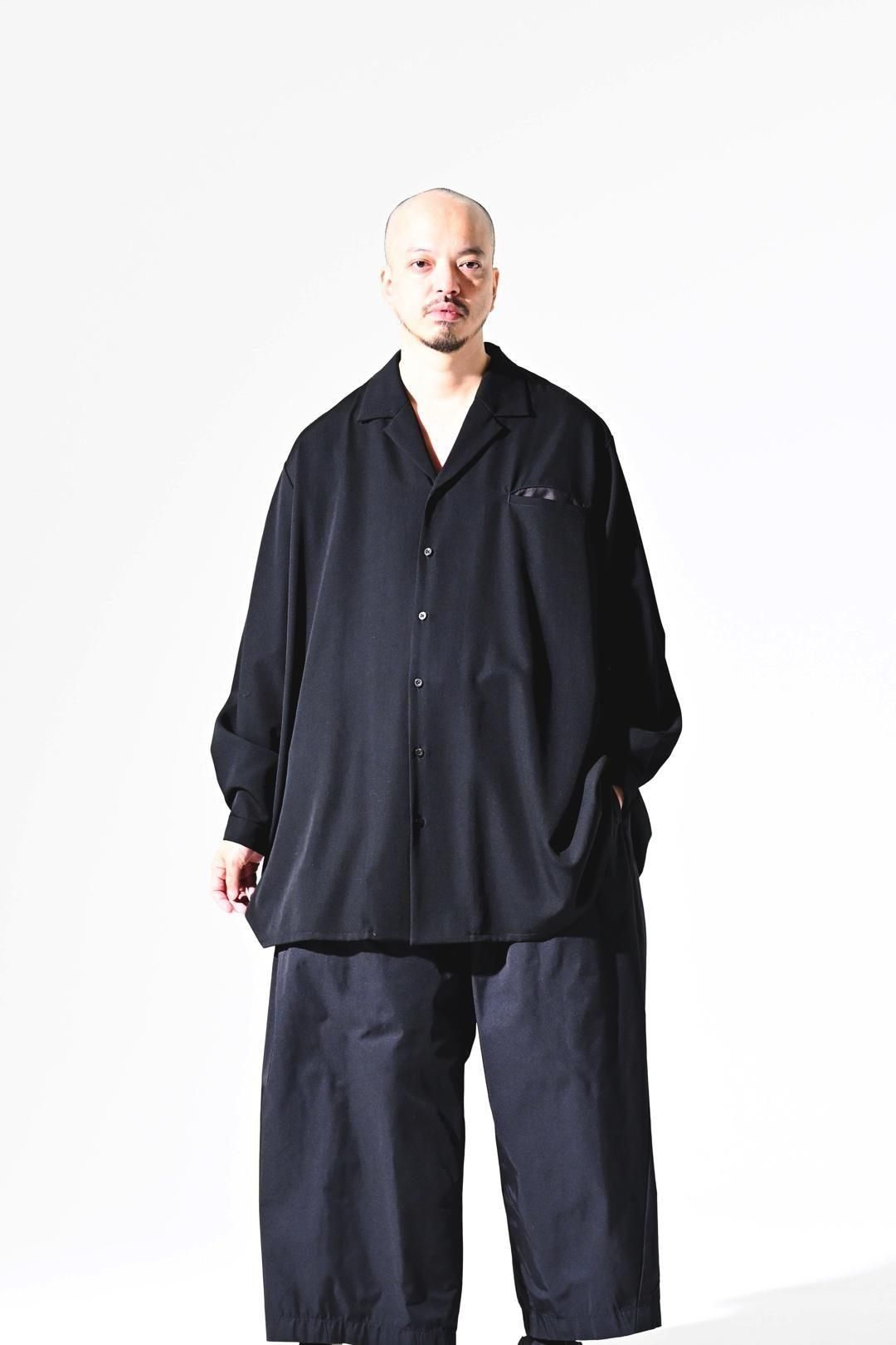 Wool Gabardine Drape Oversized 開襟 Shirt