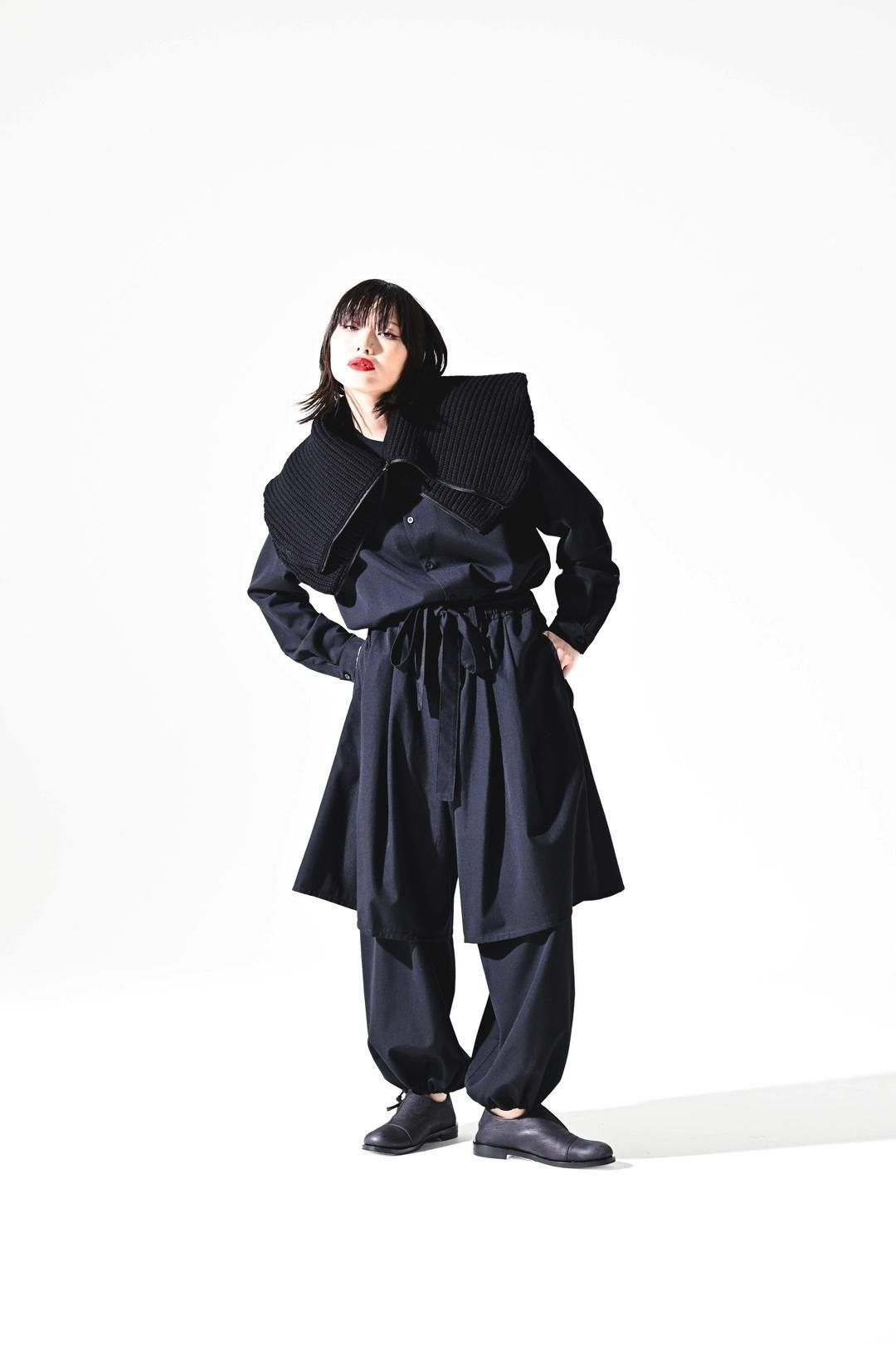 Wool Gabardine Double Layered Pants