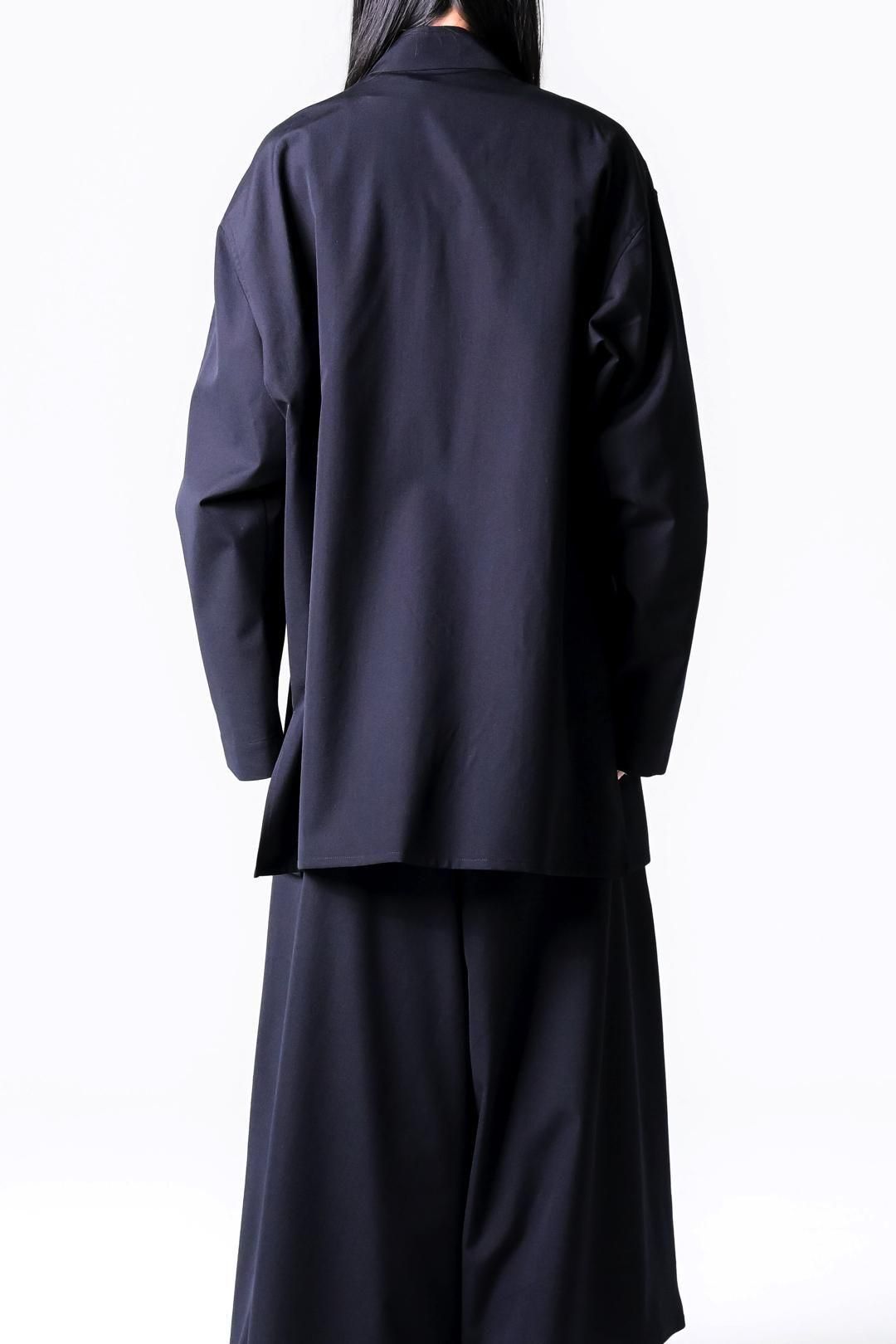 Wool Gabardine Zip Stand Shirt Jacket