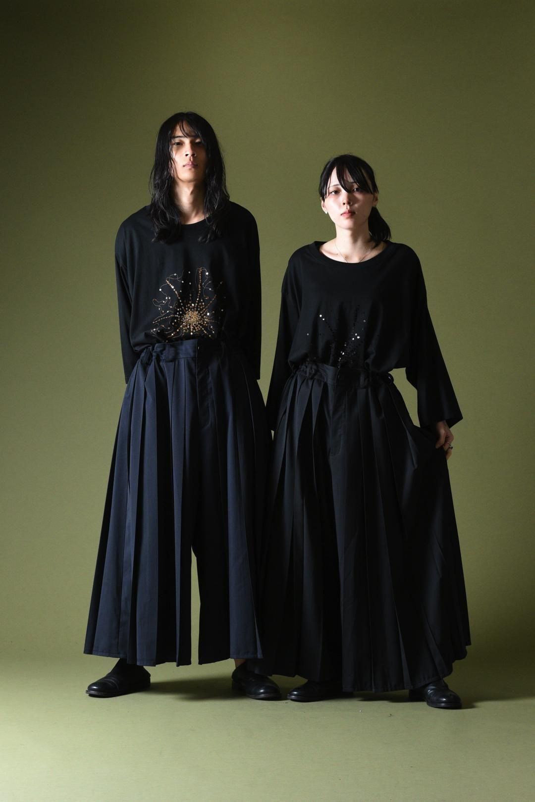 Wool Gabardine Wide Pleats 袴 Pants