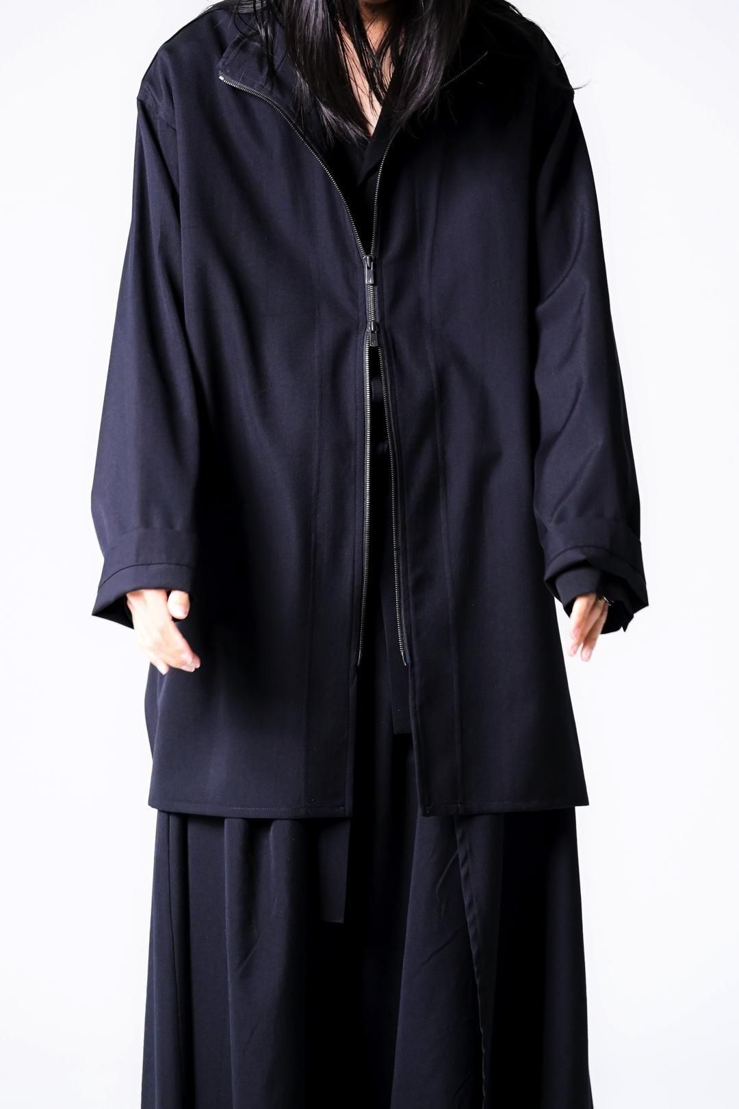Wool Gabardine Zip Stand Shirt Jacket