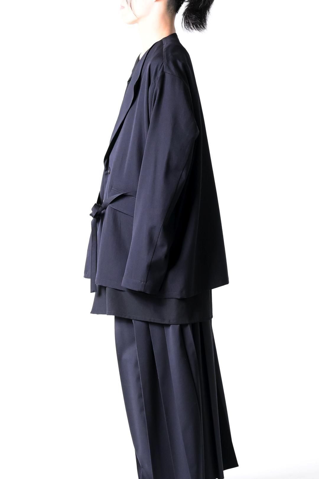 Wool Gabardine Fallen Collar Jacket
