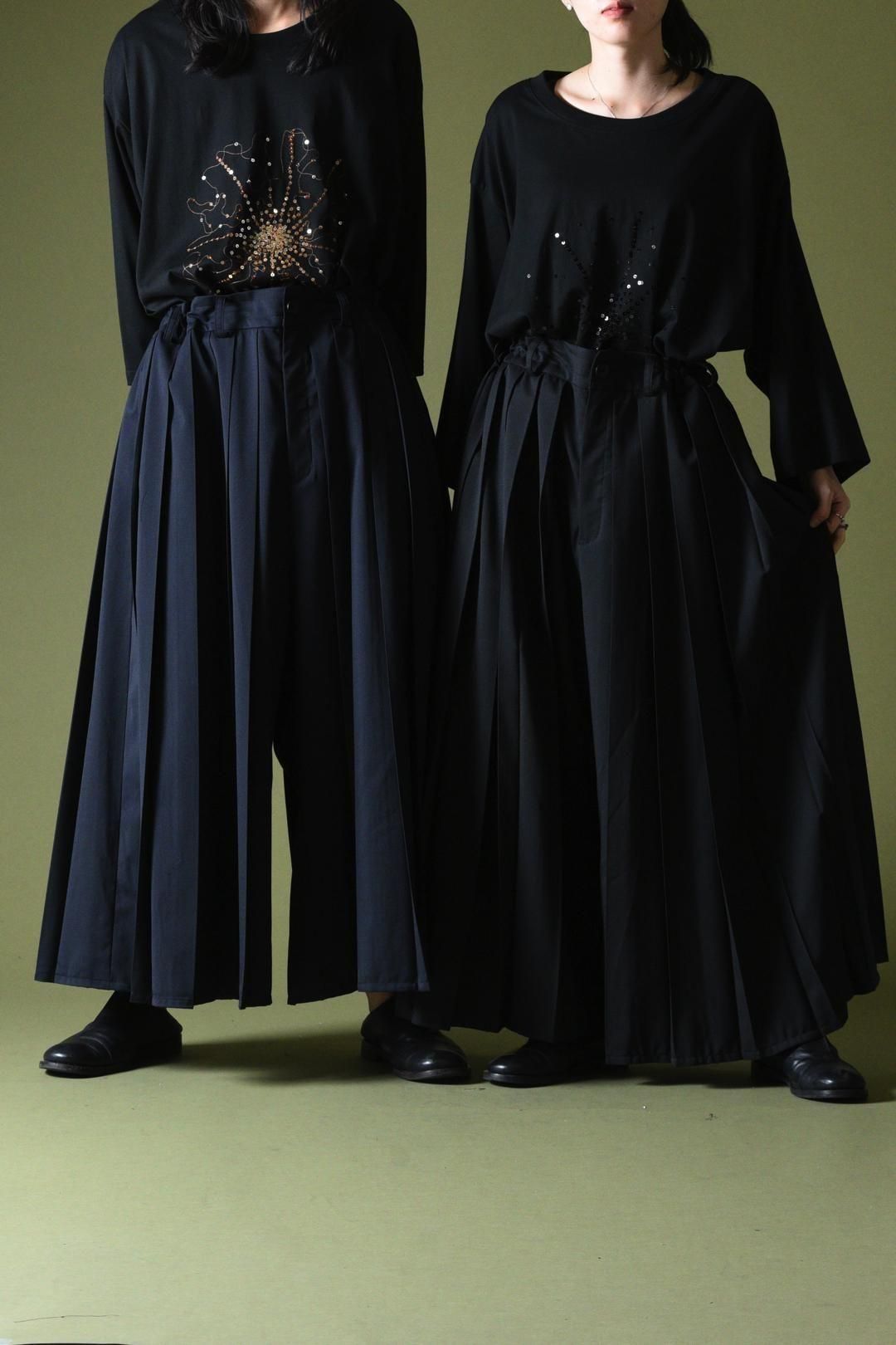 Wool Gabardine Wide Pleats 袴 Pants