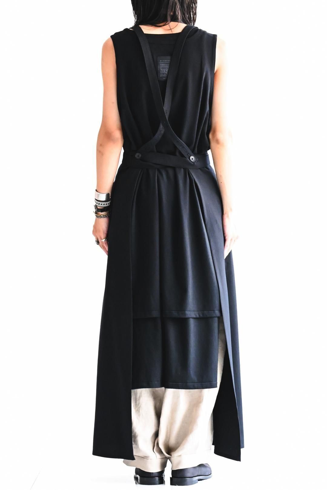 Wool Gabardine Wrap KIMONO Cloth black