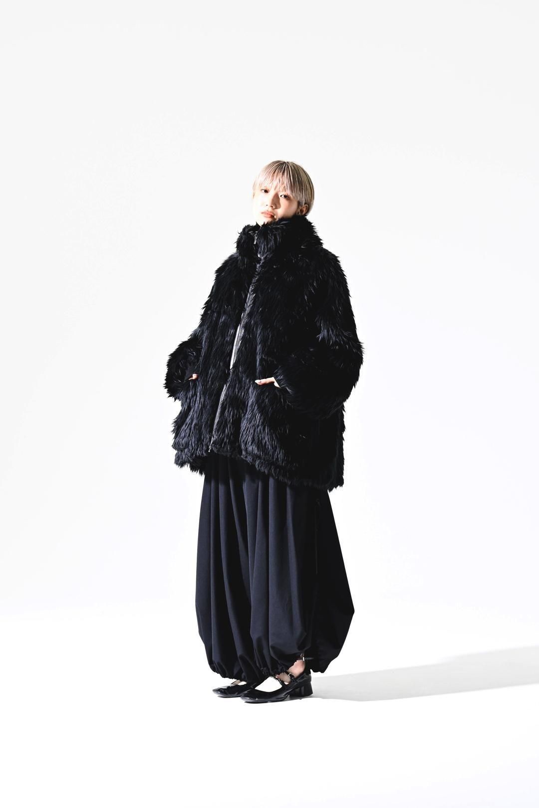 Wool Gabardine 袴 Balloon Pants black