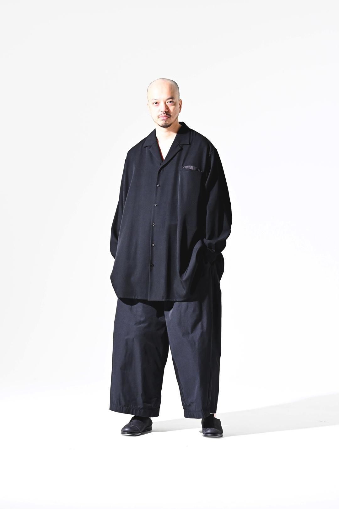 Wool Gabardine Drape Oversized 開襟 Shirt