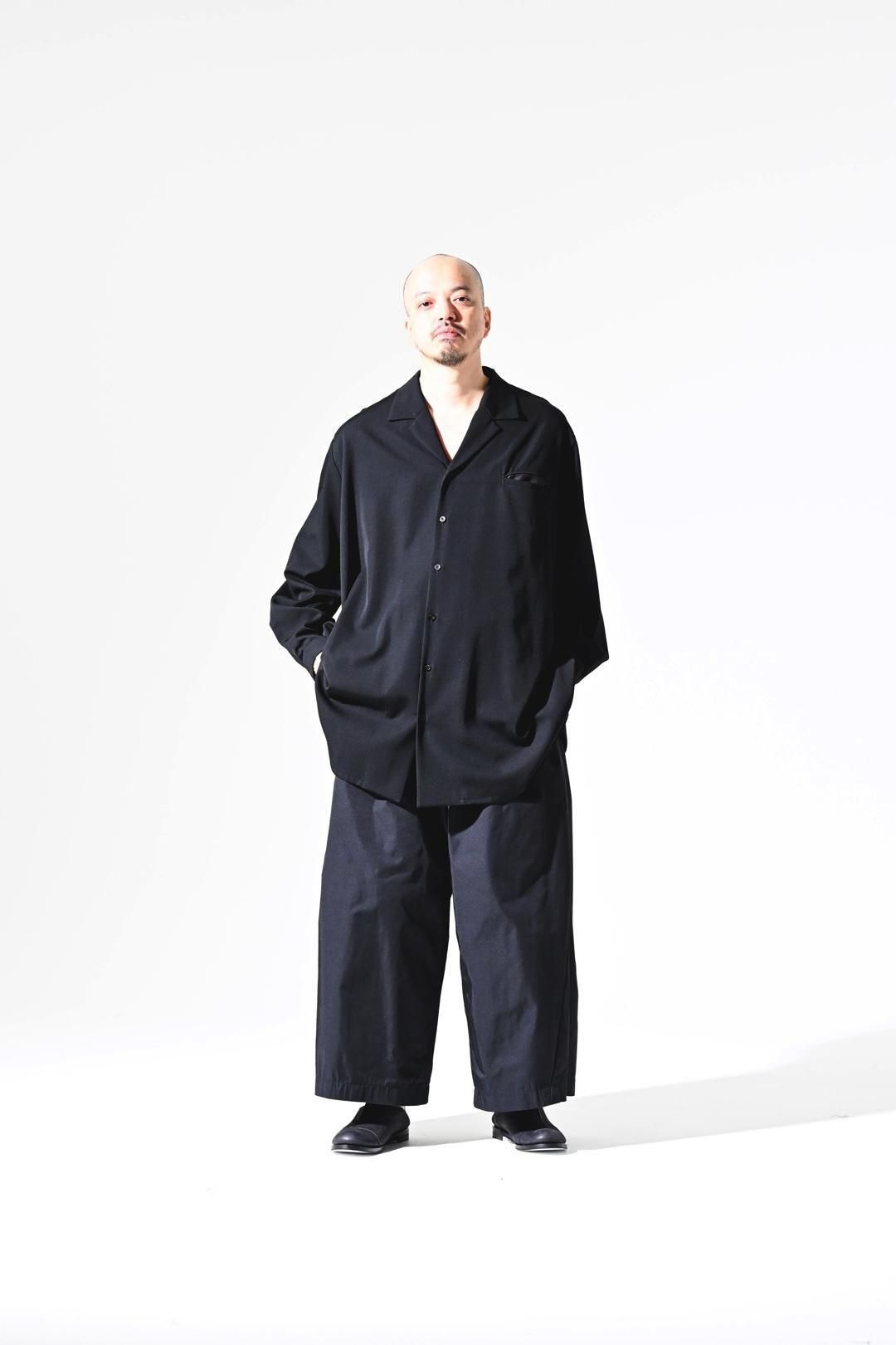 Wool Gabardine Drape Oversized 開襟 Shirt