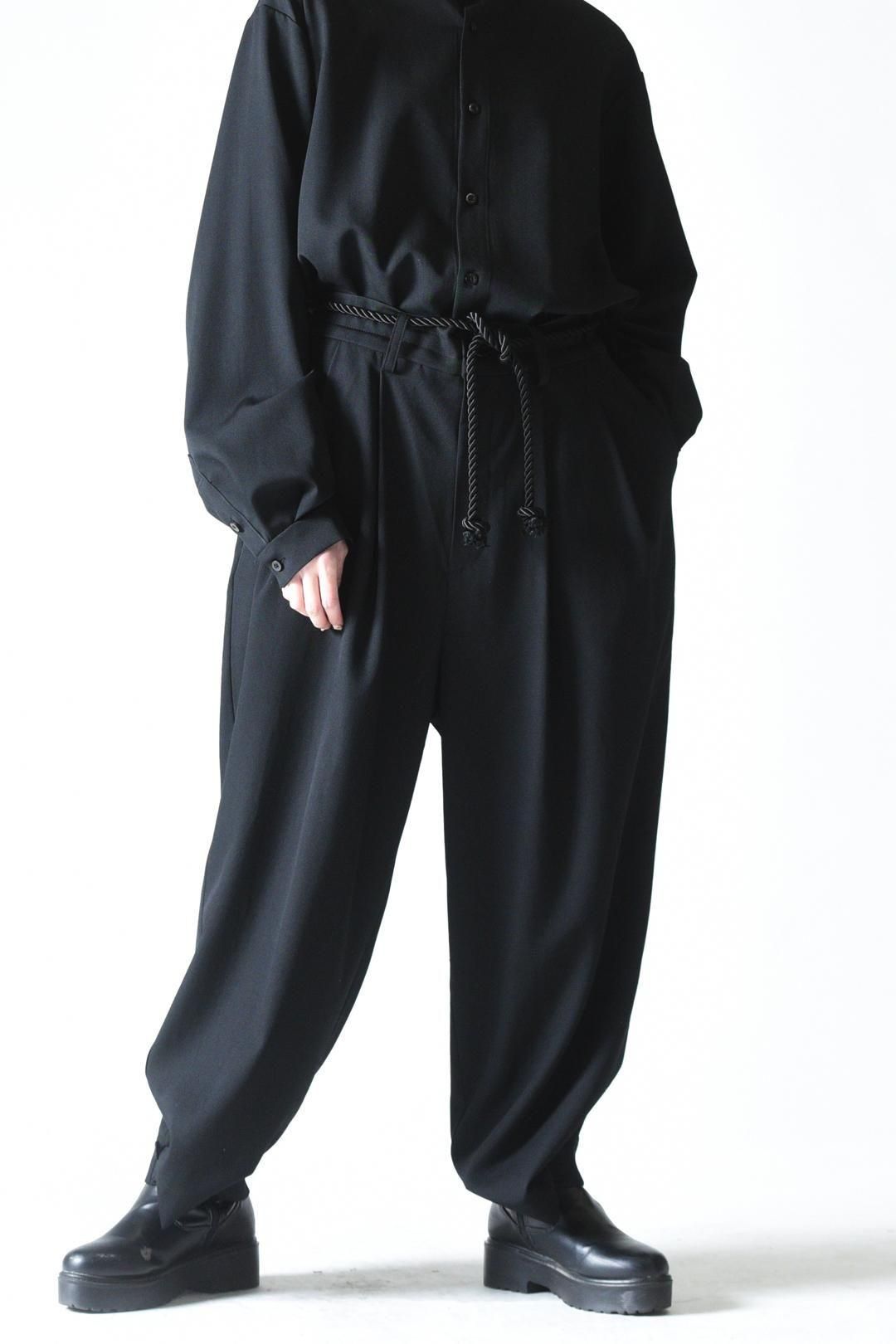 Wool Gabardine 帯締 Wide Slacks