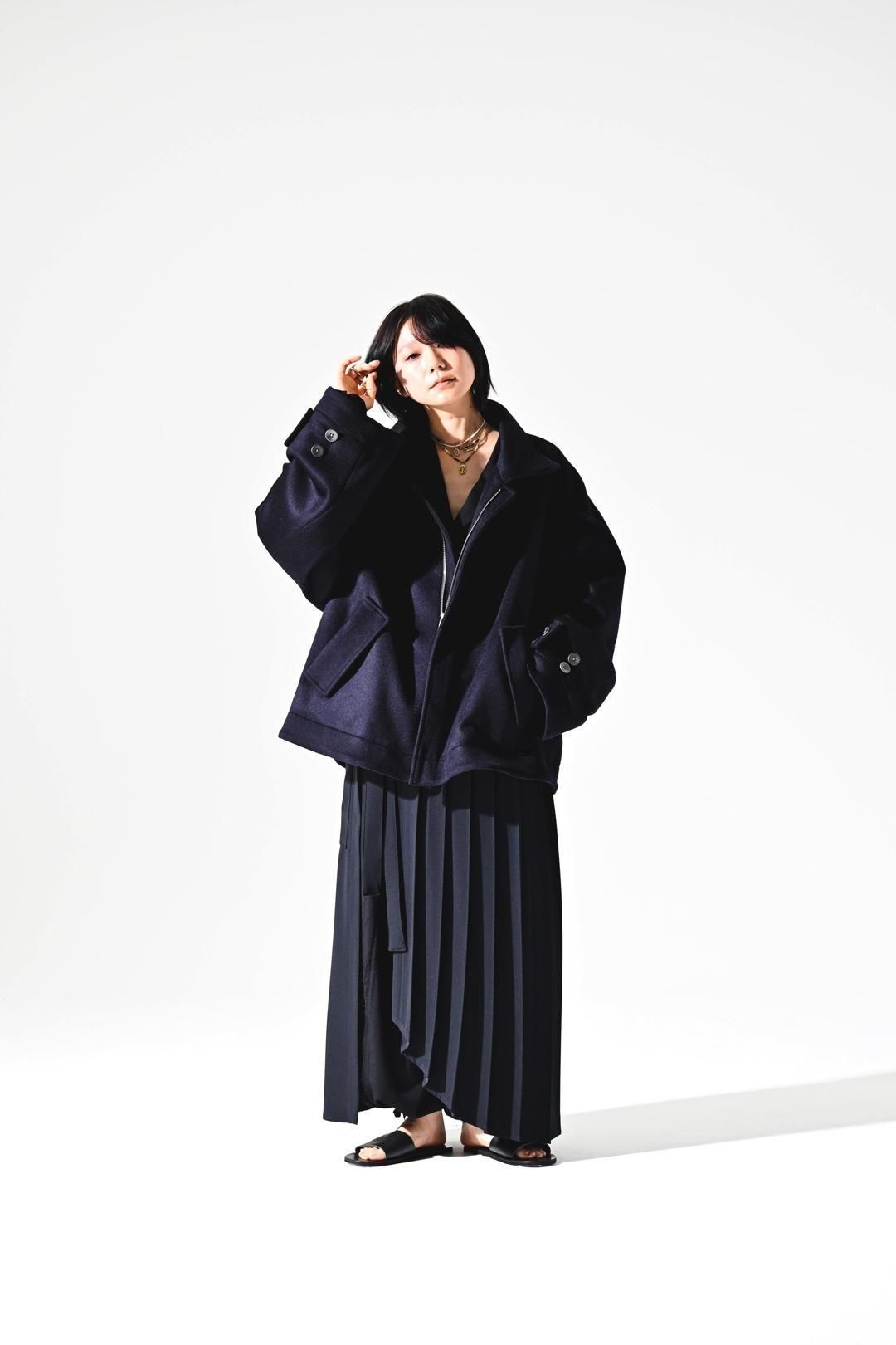 Wool Beaver High-Neck Blouson