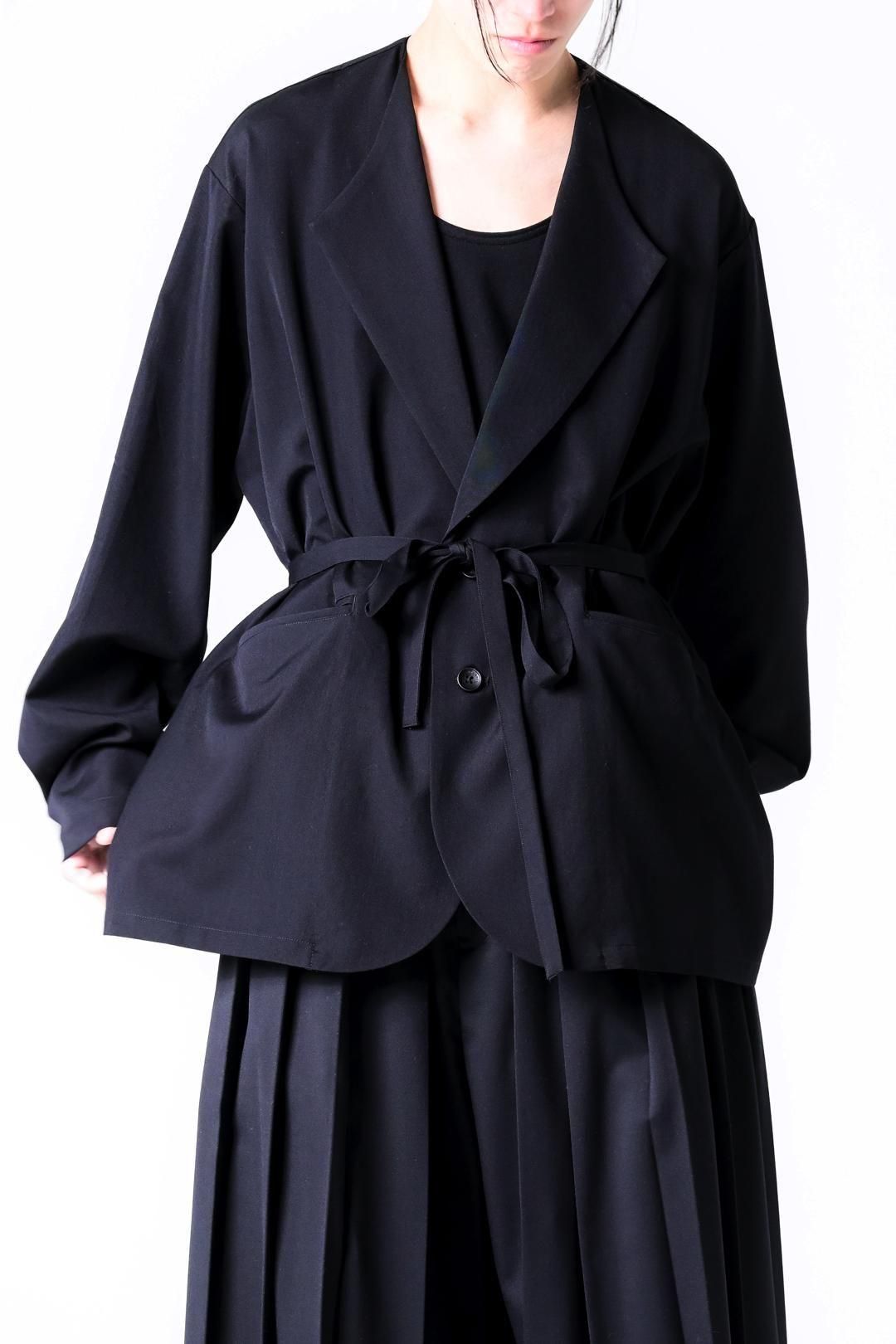 Wool Gabardine Fallen Collar Jacket