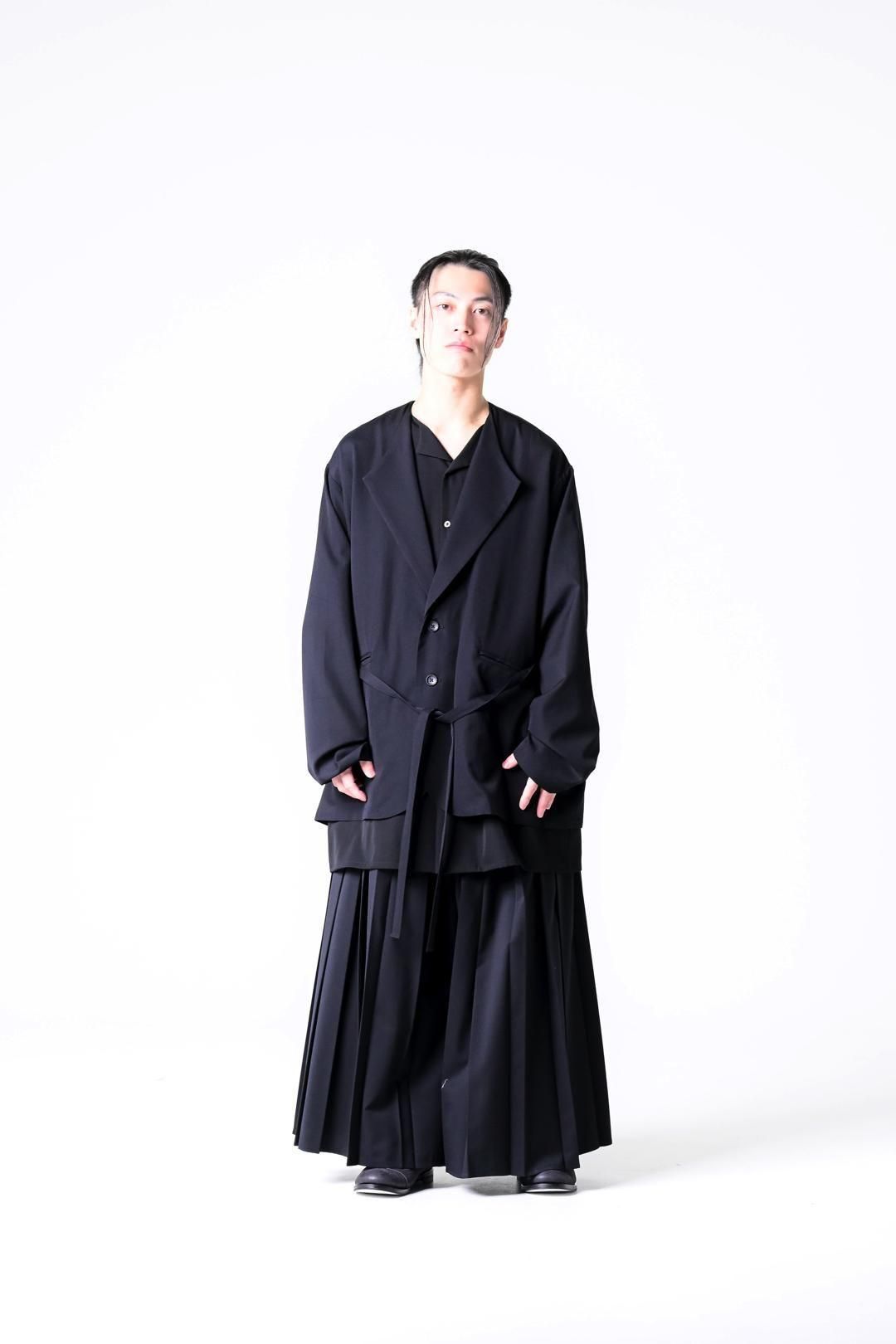 Wool Gabardine Fallen Collar Jacket