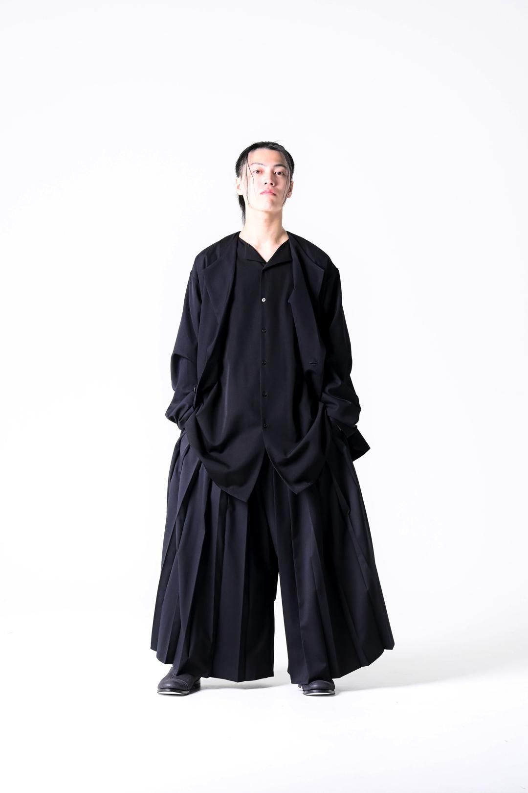 Wool Gabardine Fallen Collar Jacket