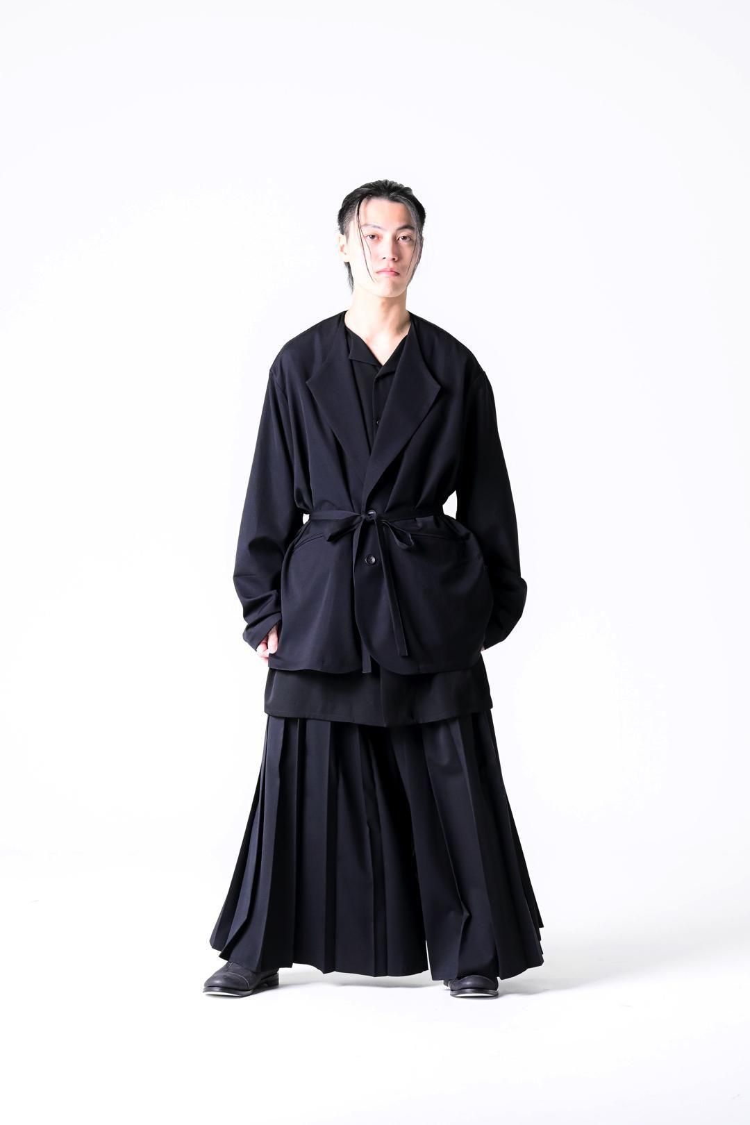 Wool Gabardine Fallen Collar Jacket