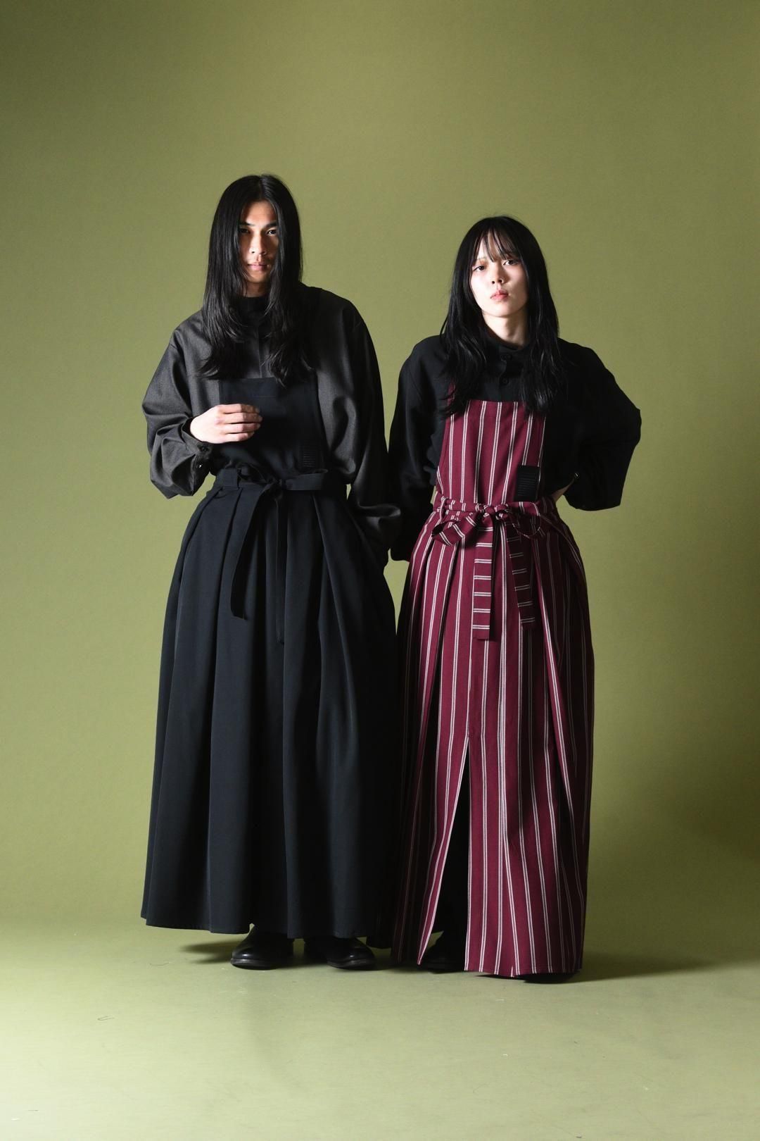 Wool Gabardine Wrap KIMONO Cloth black