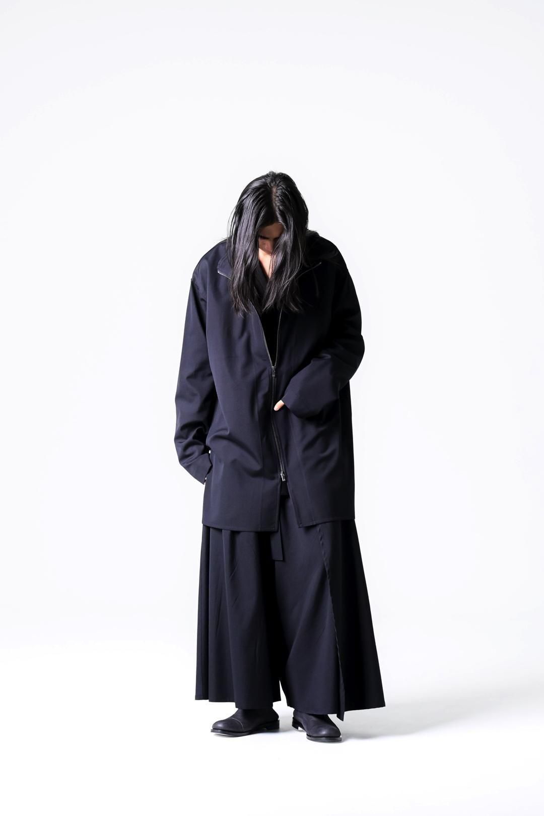 Wool Gabardine Zip Stand Shirt Jacket