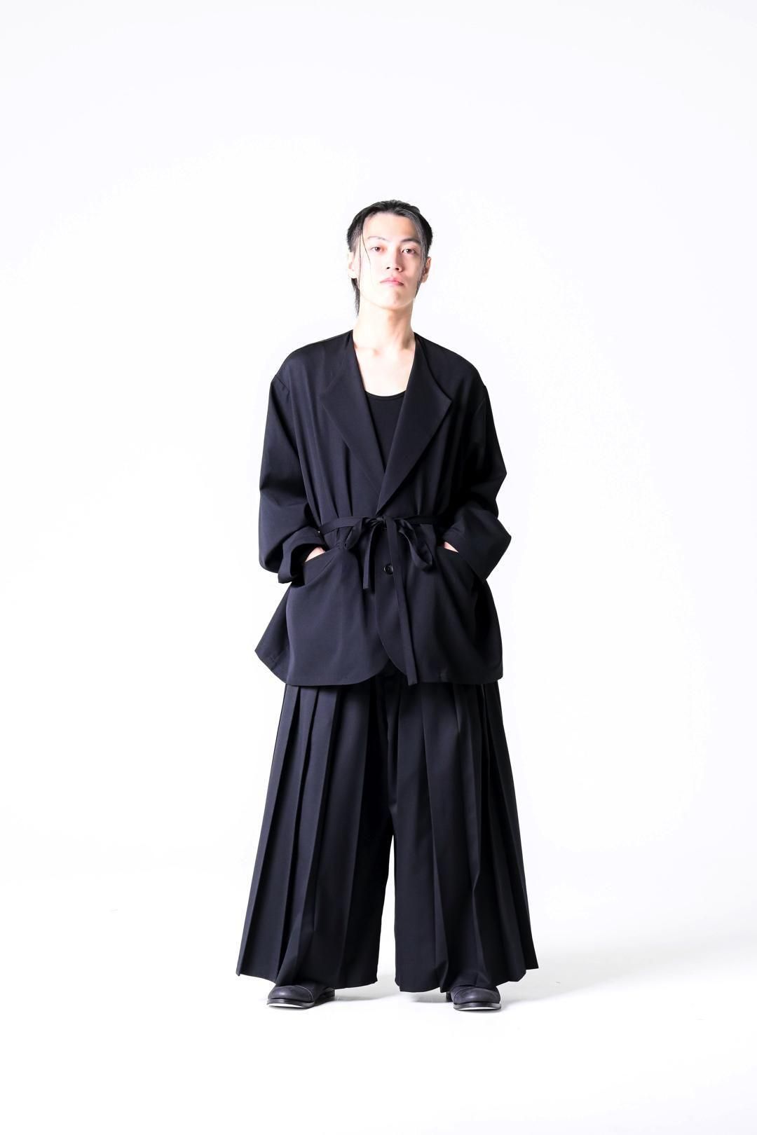 Wool Gabardine Fallen Collar Jacket