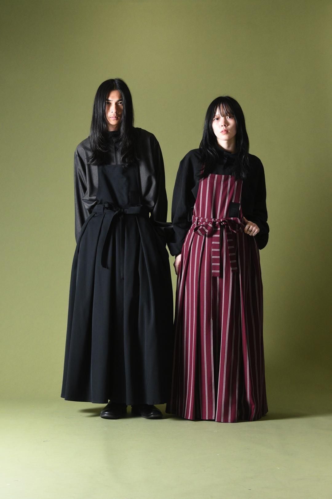 Wool Gabardine Wrap KIMONO Cloth black