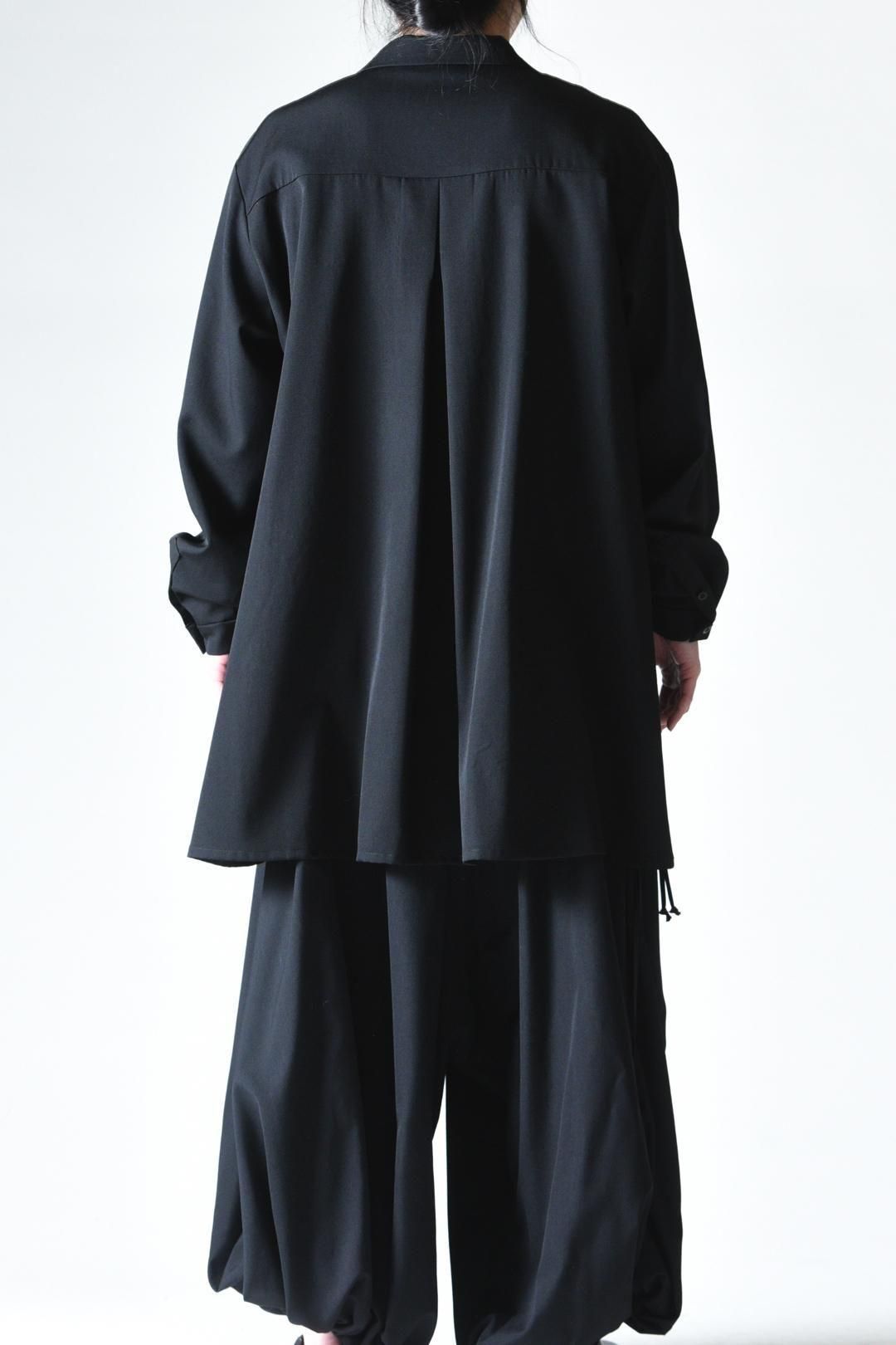 Wool Gabardine Drape Oversized 開襟 Shirt