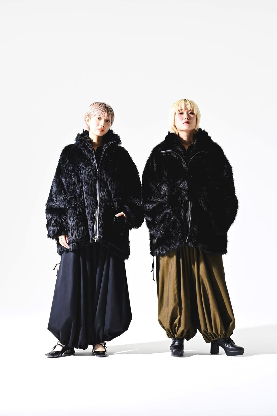 Wool Gabardine 袴 Balloon Pants black