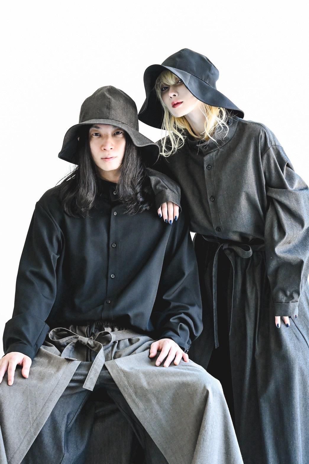 Wool Gabardine Stand Collar Shirt