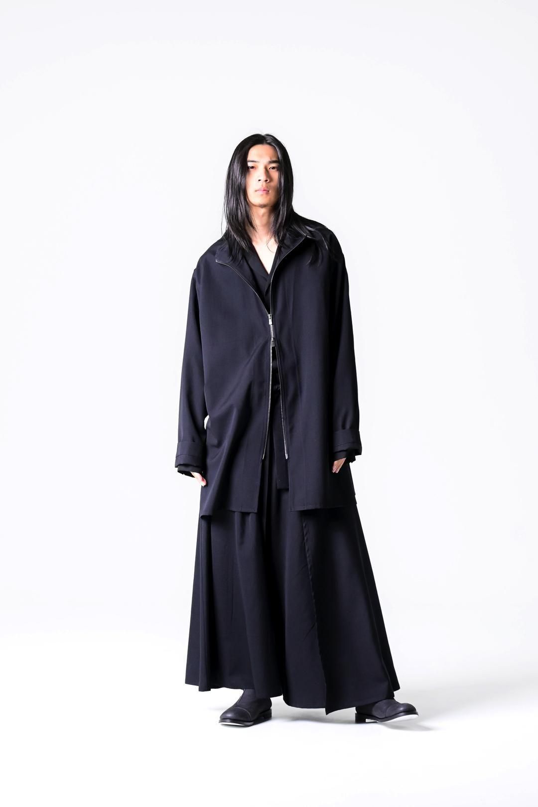Wool Gabardine Zip Stand Shirt Jacket