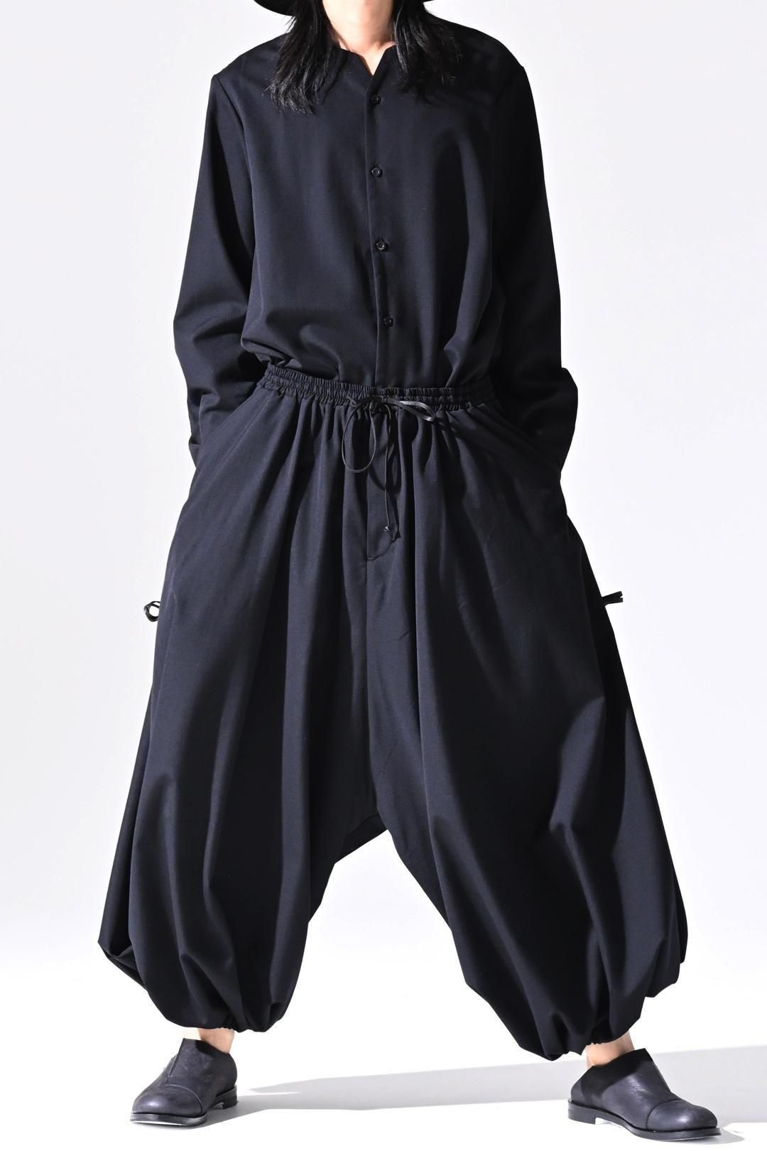 Wool Gabardine 袴 Balloon Pants black