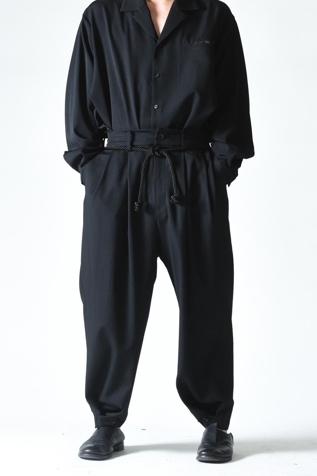 Wool Gabardine 帯締 Wide Slacks