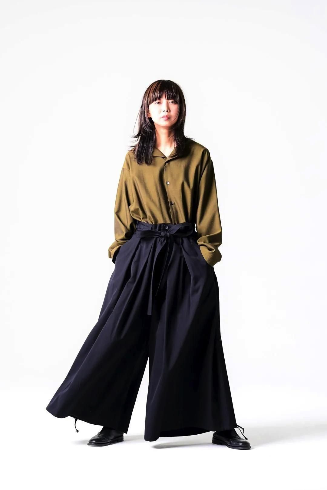 Wool Gabardine KIMONO Balloon Pants