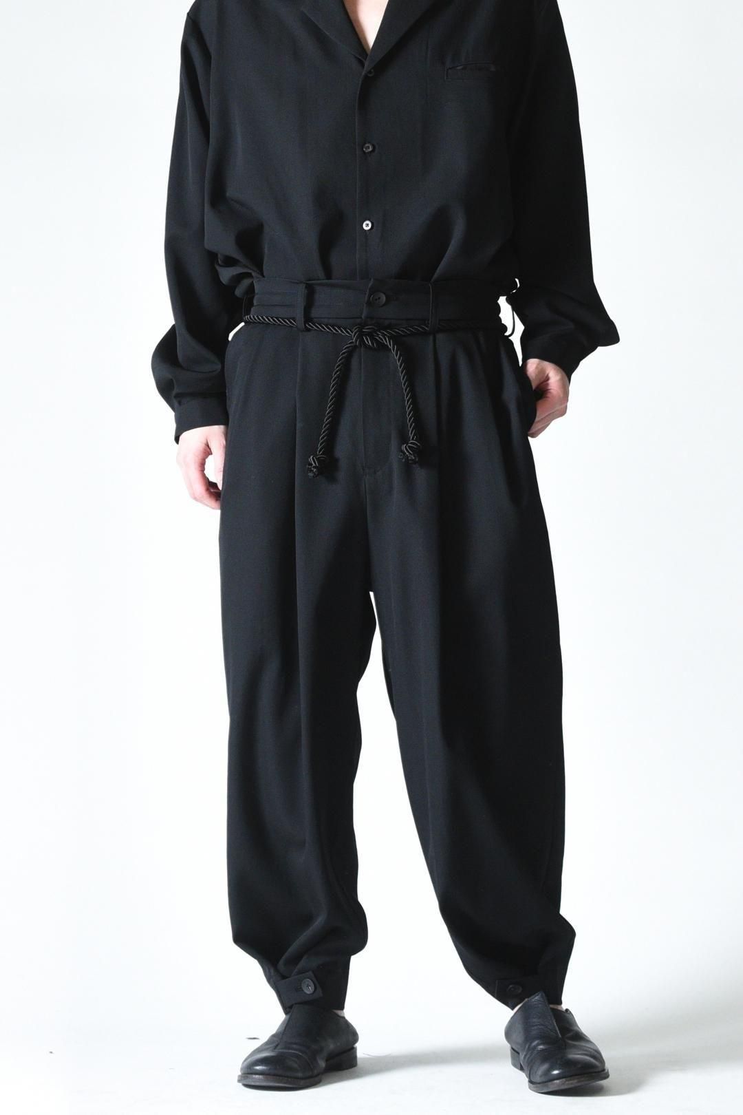 Wool Gabardine 帯締 Wide Slacks