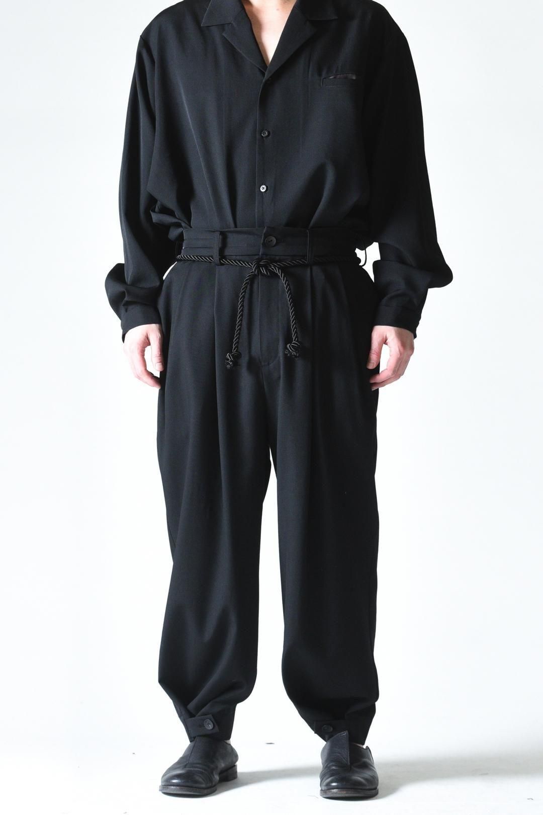 Wool Gabardine 帯締 Wide Slacks