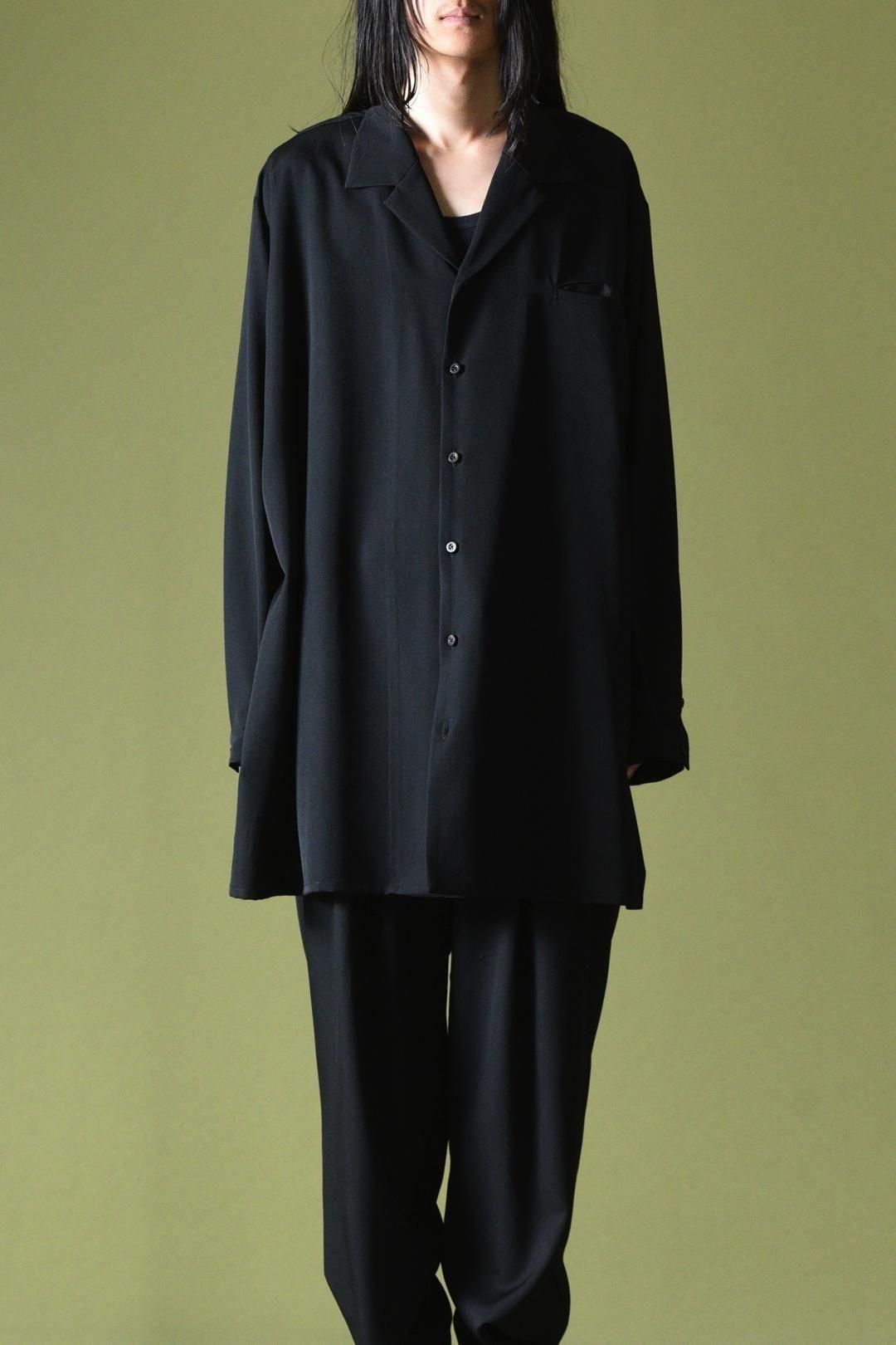Wool Gabardine Drape Oversized 開襟 Shirt