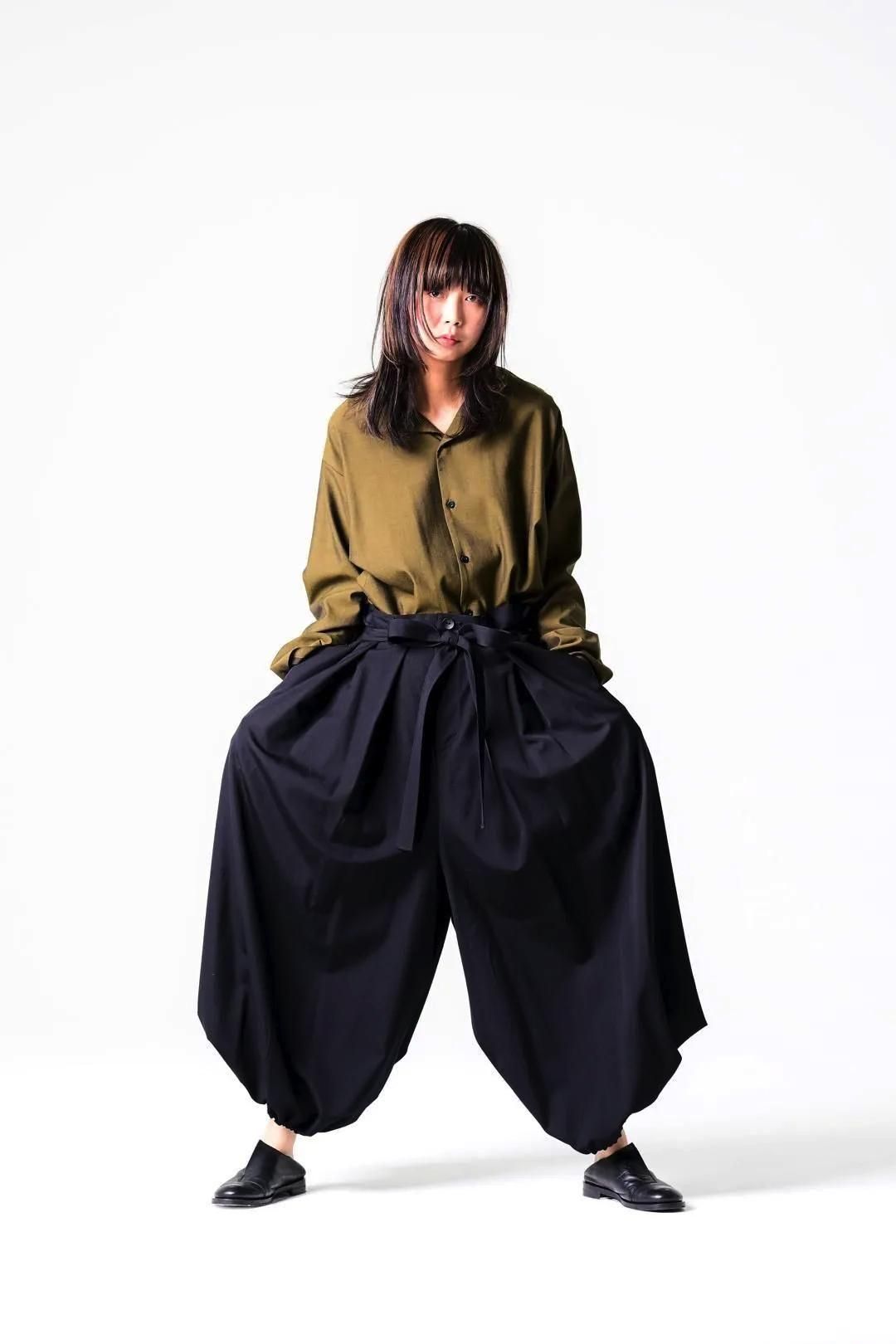 Wool Gabardine KIMONO Balloon Pants