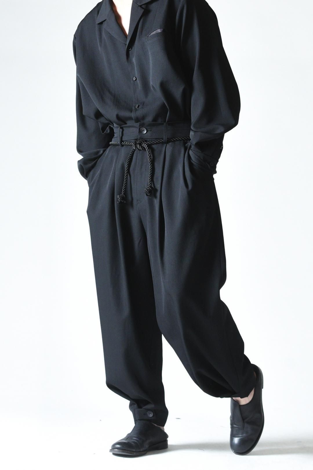 Wool Gabardine 帯締 Wide Slacks