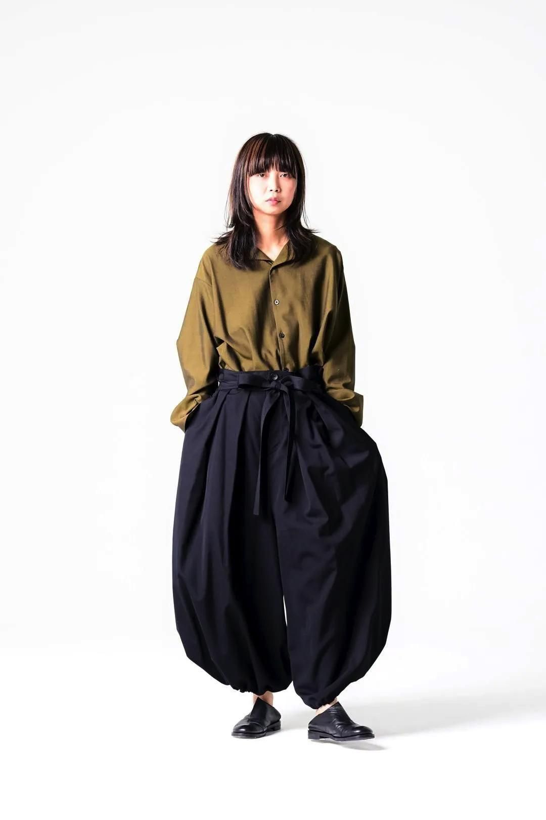 Wool Gabardine KIMONO Balloon Pants